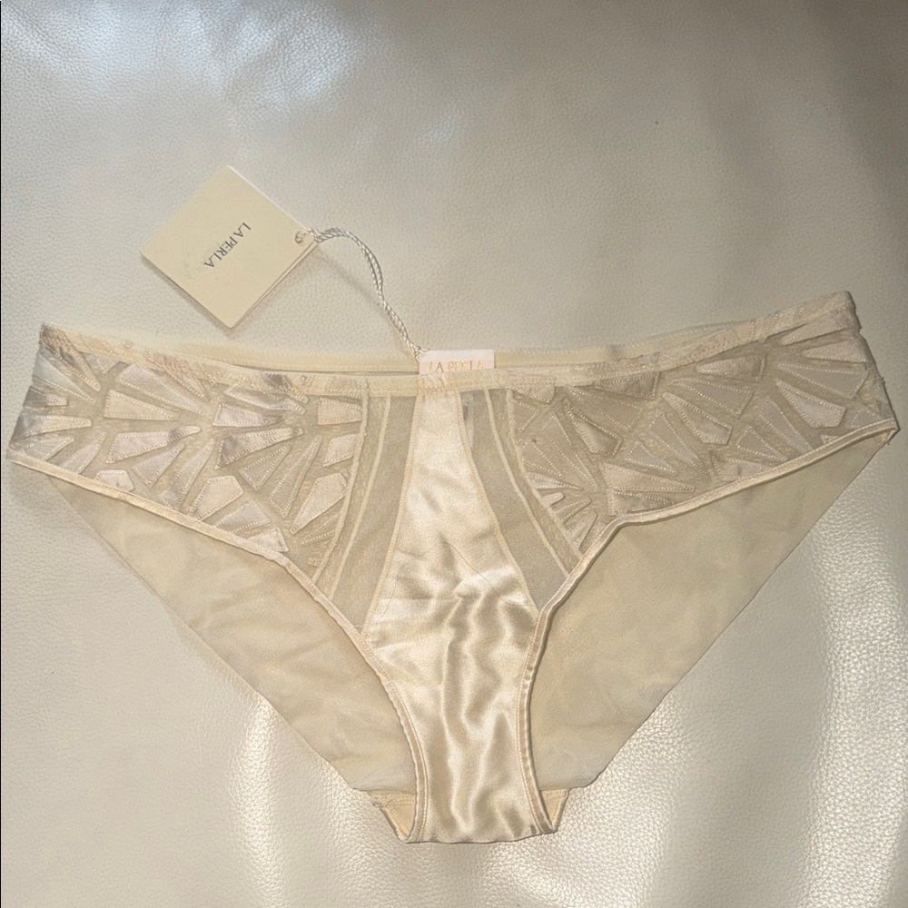La Perla Cream Sheer Lace Briefs